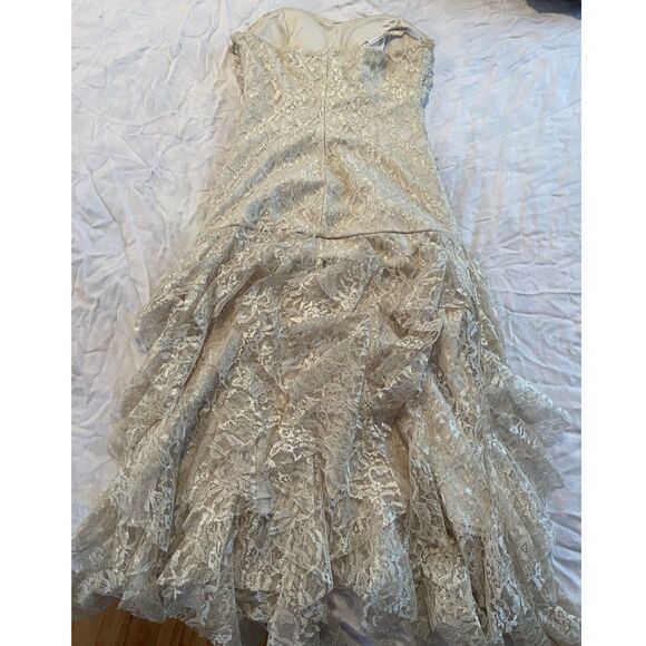 Vintage Beaded Lace Wedding Dress - Size 3/4 - Morgan & Co. - Picture 5 of 6